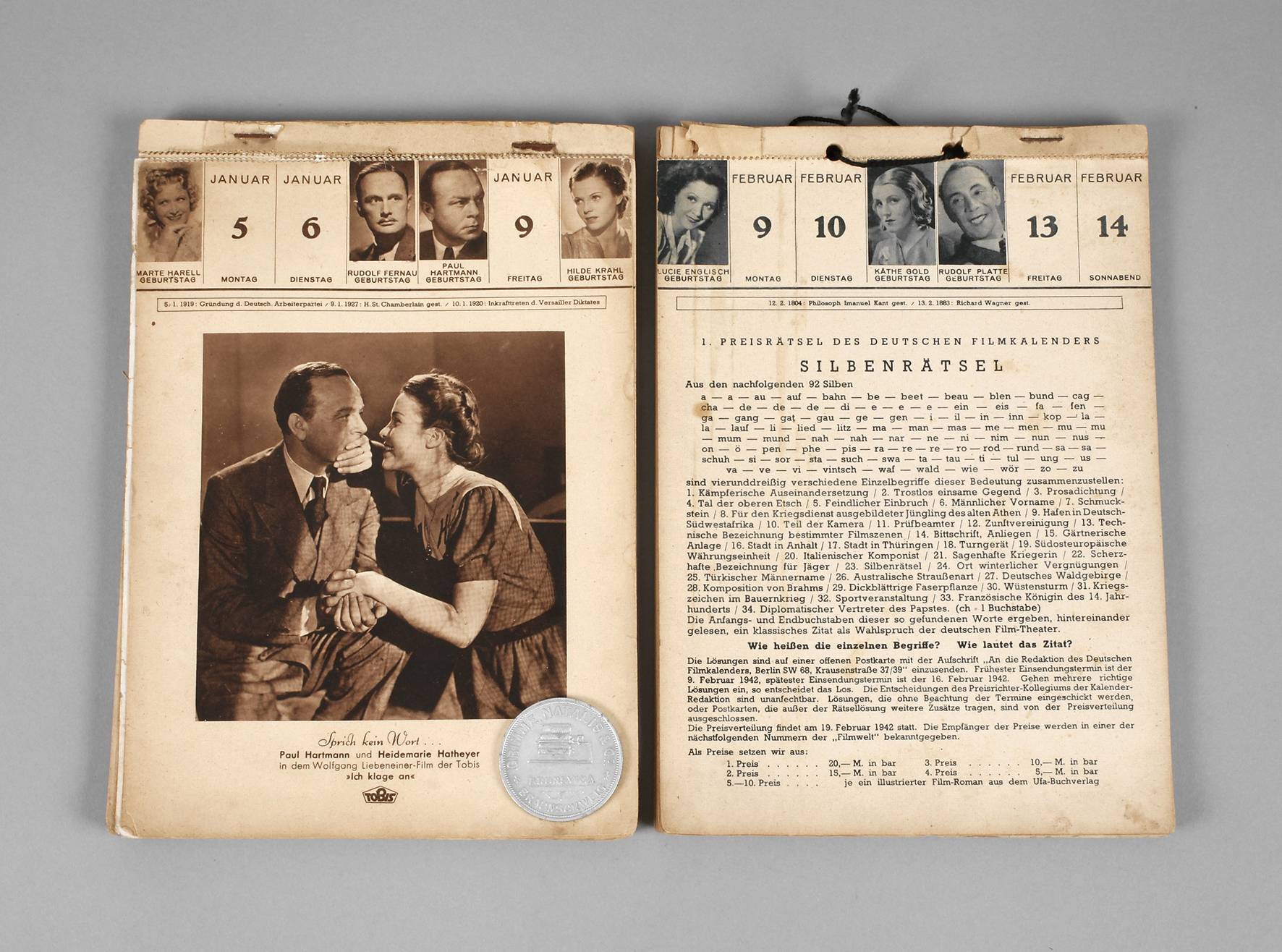 Zwei Abreißkalender