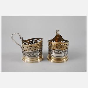 Russland sechs Teeglashalter