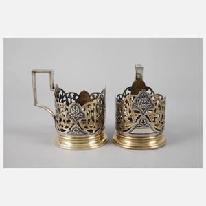 Russland sechs Teeglashalter