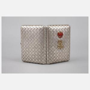 Silber massives Zigarettenetui Russland