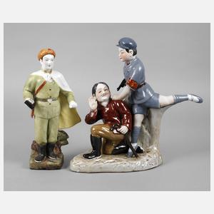Zwei Porzellanfiguren Propaganda