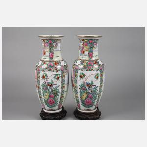 Paar Vasen Famille rose