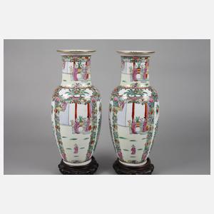 Paar Vasen Famille rose