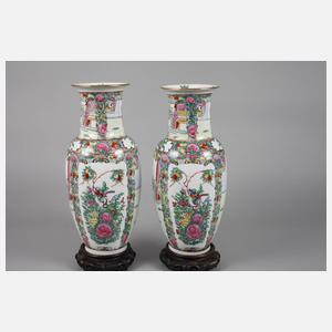 Paar Vasen Famille rose