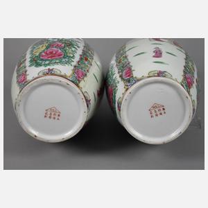 Paar Vasen Famille rose