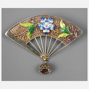 Brosche mit Emailbesatz