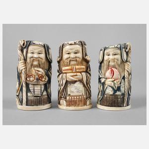 Drei Elfenbeinschnitzereien