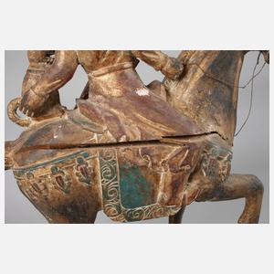 Pferd mit Reiter im Tang-Stil