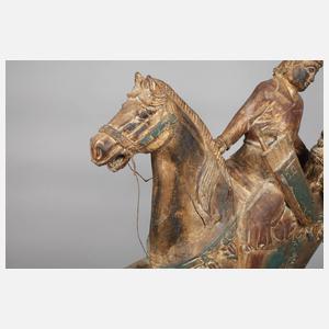Pferd mit Reiter im Tang-Stil