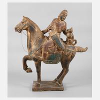 Pferd mit Reiter im Tang-Stil111