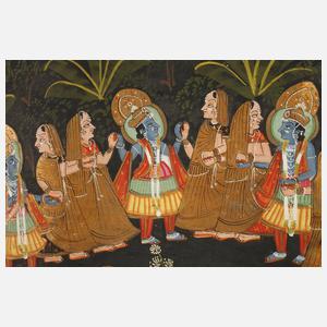 Malerei Radha Krishna Ras Lila
