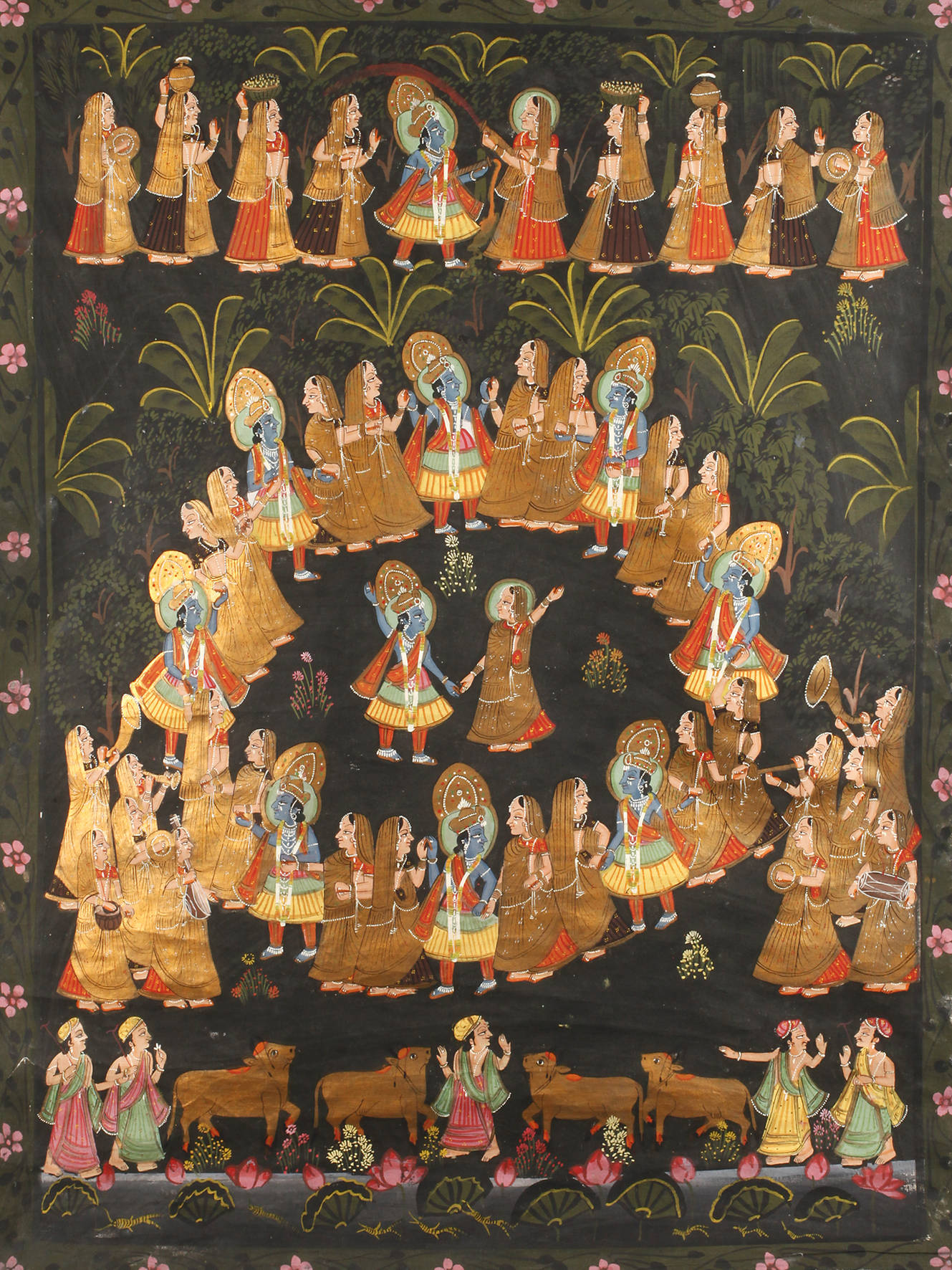 Malerei Radha Krishna Ras Lila