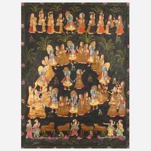 Malerei Radha Krishna Ras Lila