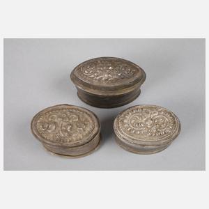 Vier Silberdosen Persien