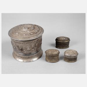 Vier Silberdosen Persien