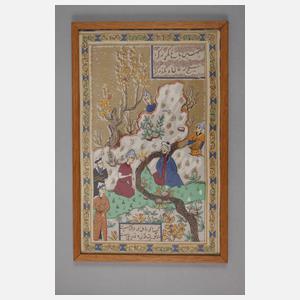 Sechs Seidenmalereien