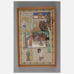 Sechs Seidenmalereien