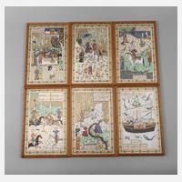 Sechs Seidenmalereien111