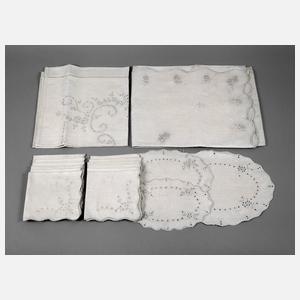 Tischgarnitur Weißstickerei