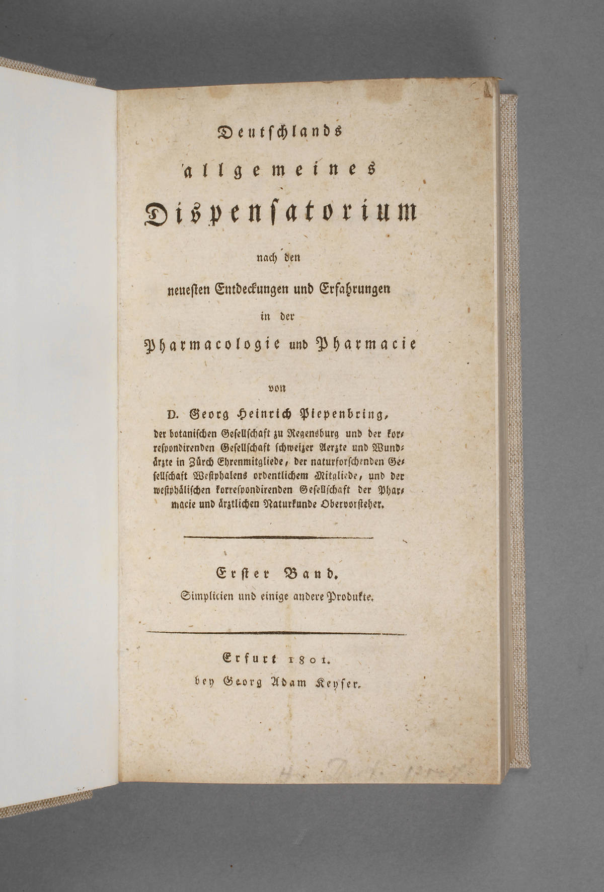 Piepenbrings Arzneibuch 1801