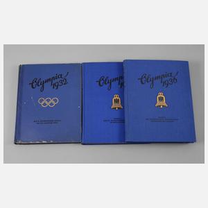 Drei Zigarettenbilderalben Olympische Spiele 1932/36