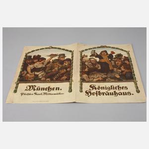 Zwei historische Speisekarten Rothenburg/München