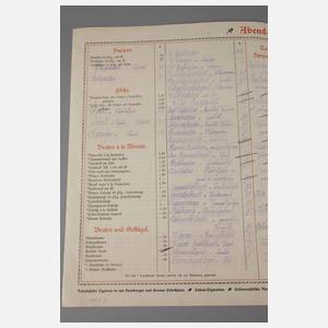 Zwei historische Speisekarten Rothenburg/München