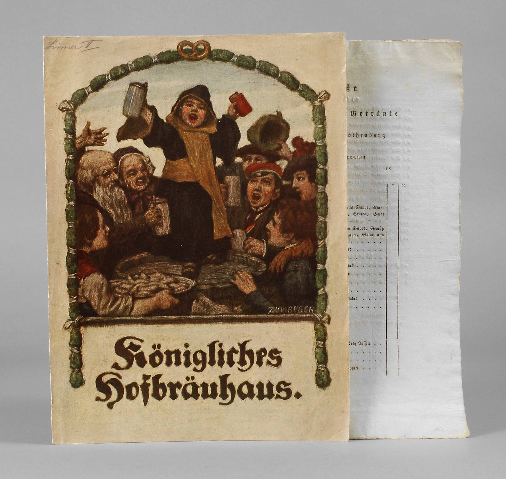 Zwei historische Speisekarten Rothenburg/München