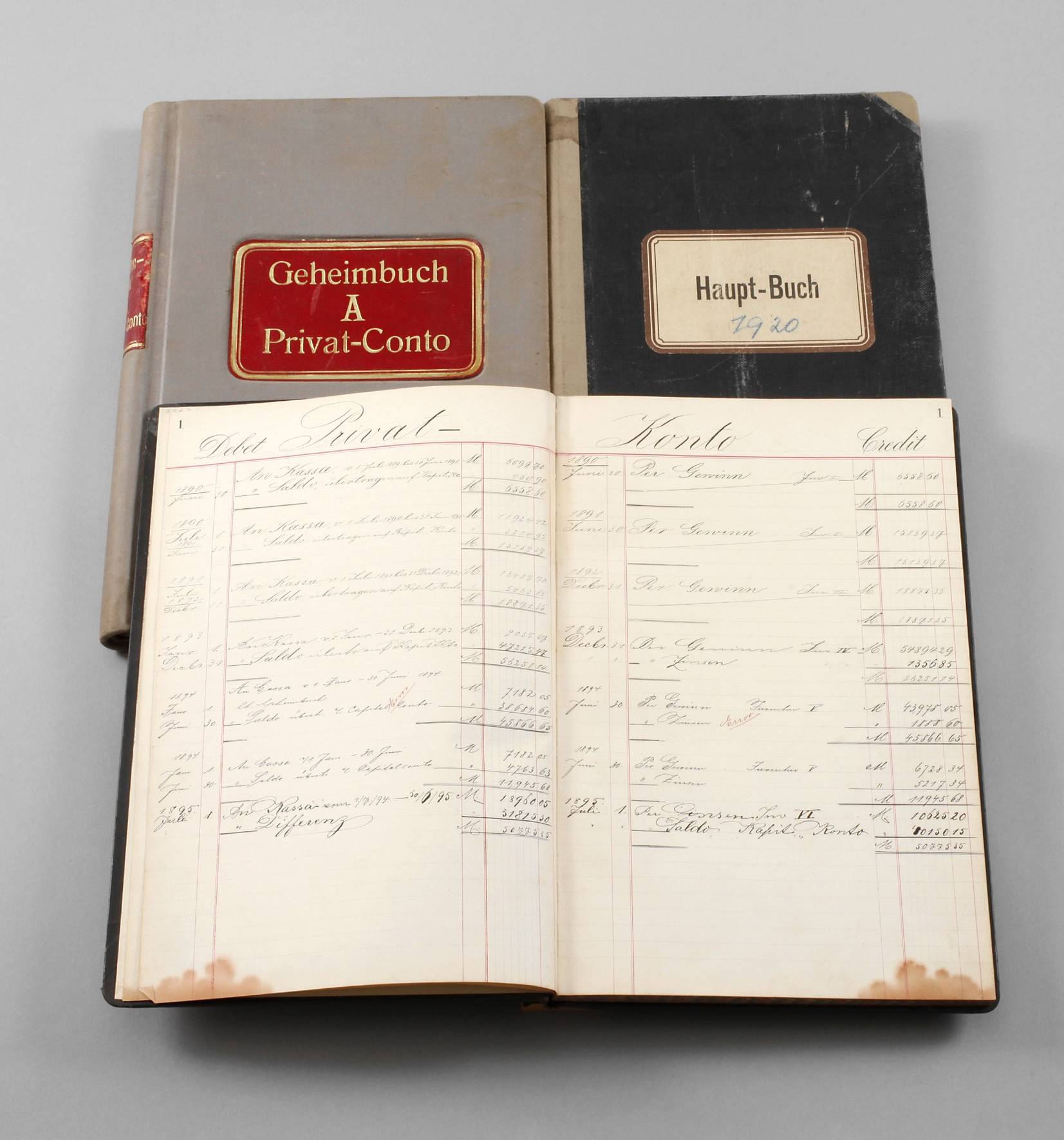 Drei historische Geschäftsbücher Plauener Spitze