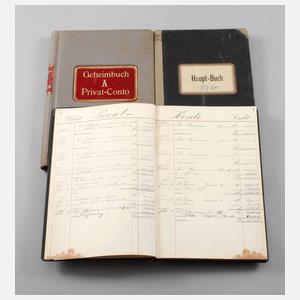 Drei historische Geschäftsbücher Plauener Spitze