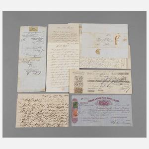 Konvolut historische Briefe/Rechnungen/ein Gesang 19. Jh.