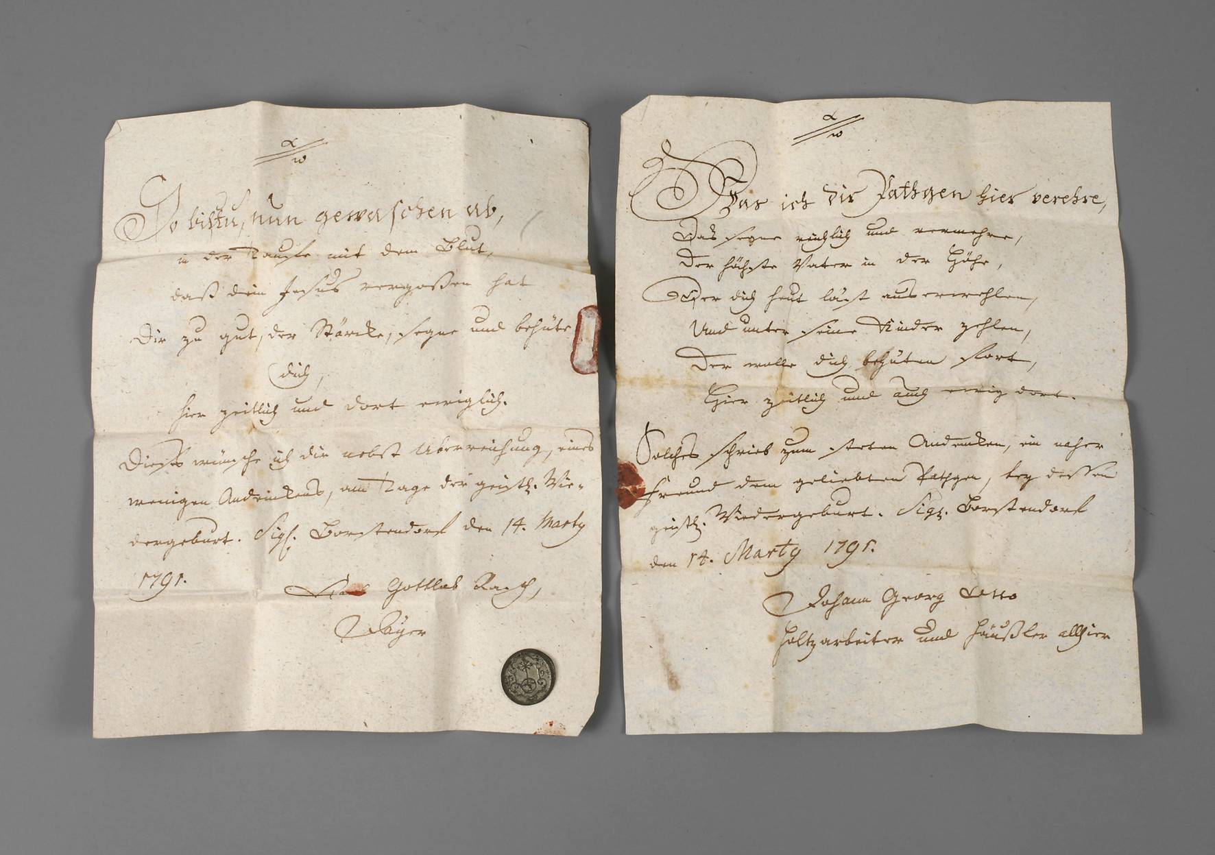Zwei sächsische Patenbriefe 1791