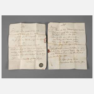 Zwei sächsische Patenbriefe 1791