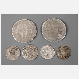 Konvolut Dreier und Groschen