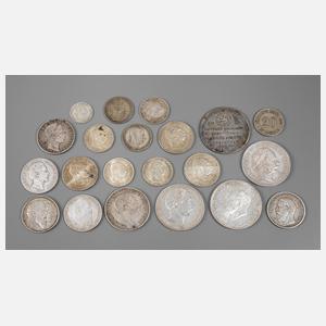 Konvolut Silbermünzen Deutschland-Österreich