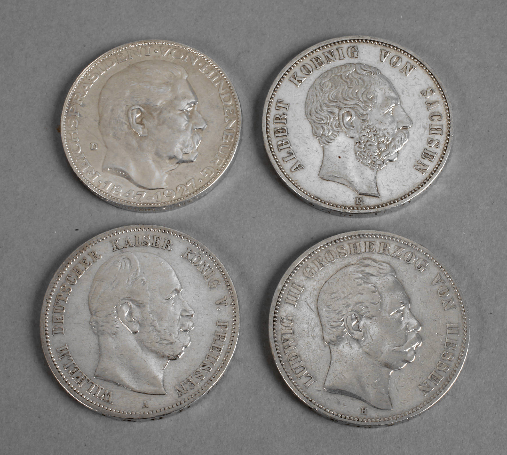 Vier Silbermünzen Deutsches Reich