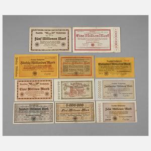 Konvolut Reichsbahngeldscheine 1923