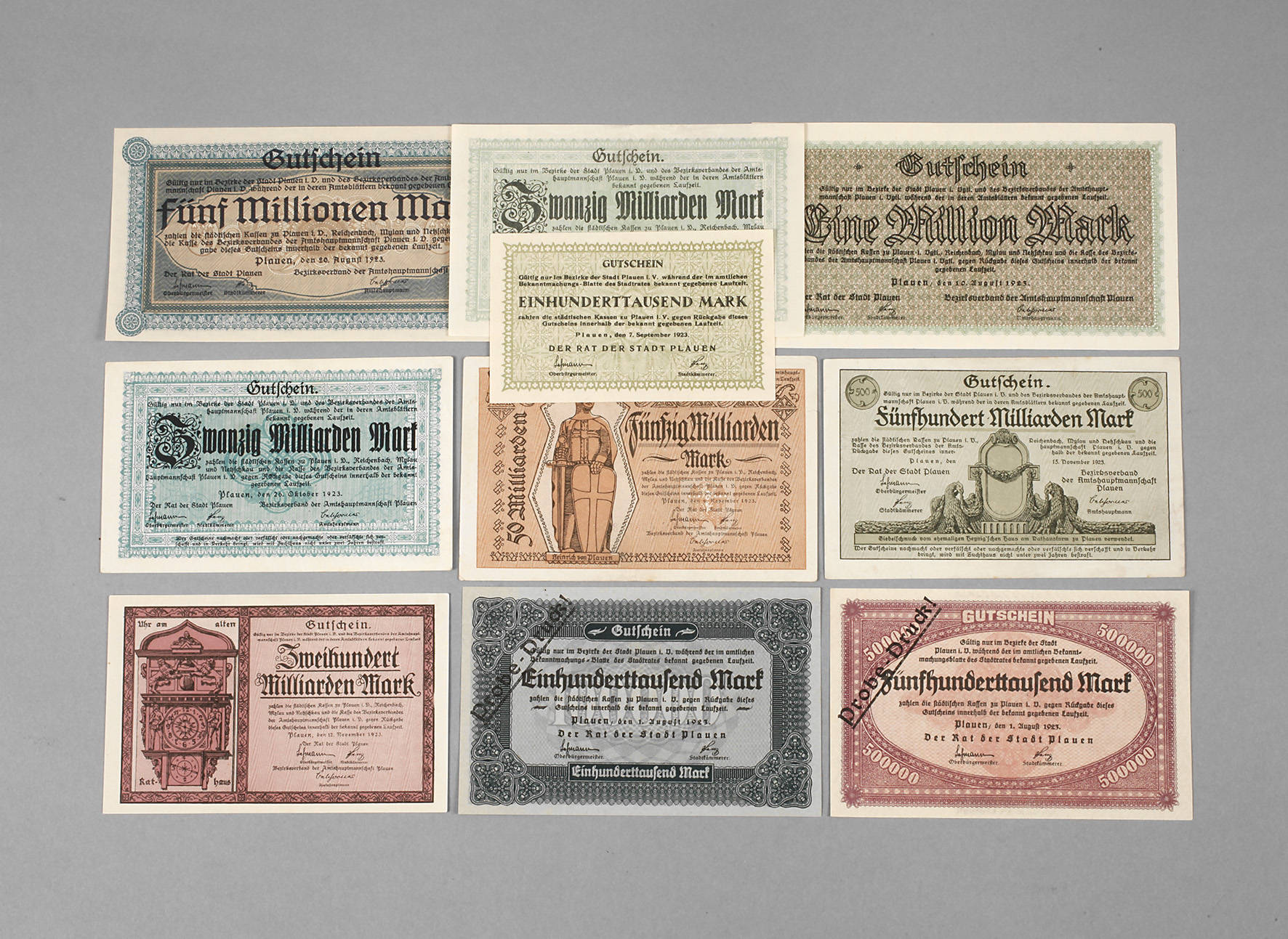 Konvolut Notgeldscheine Stadt Plauen