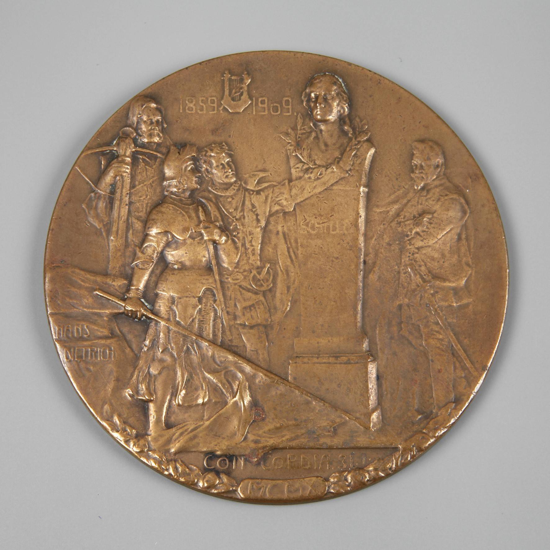 Medaille auf den 150. Geburtstag Schillers