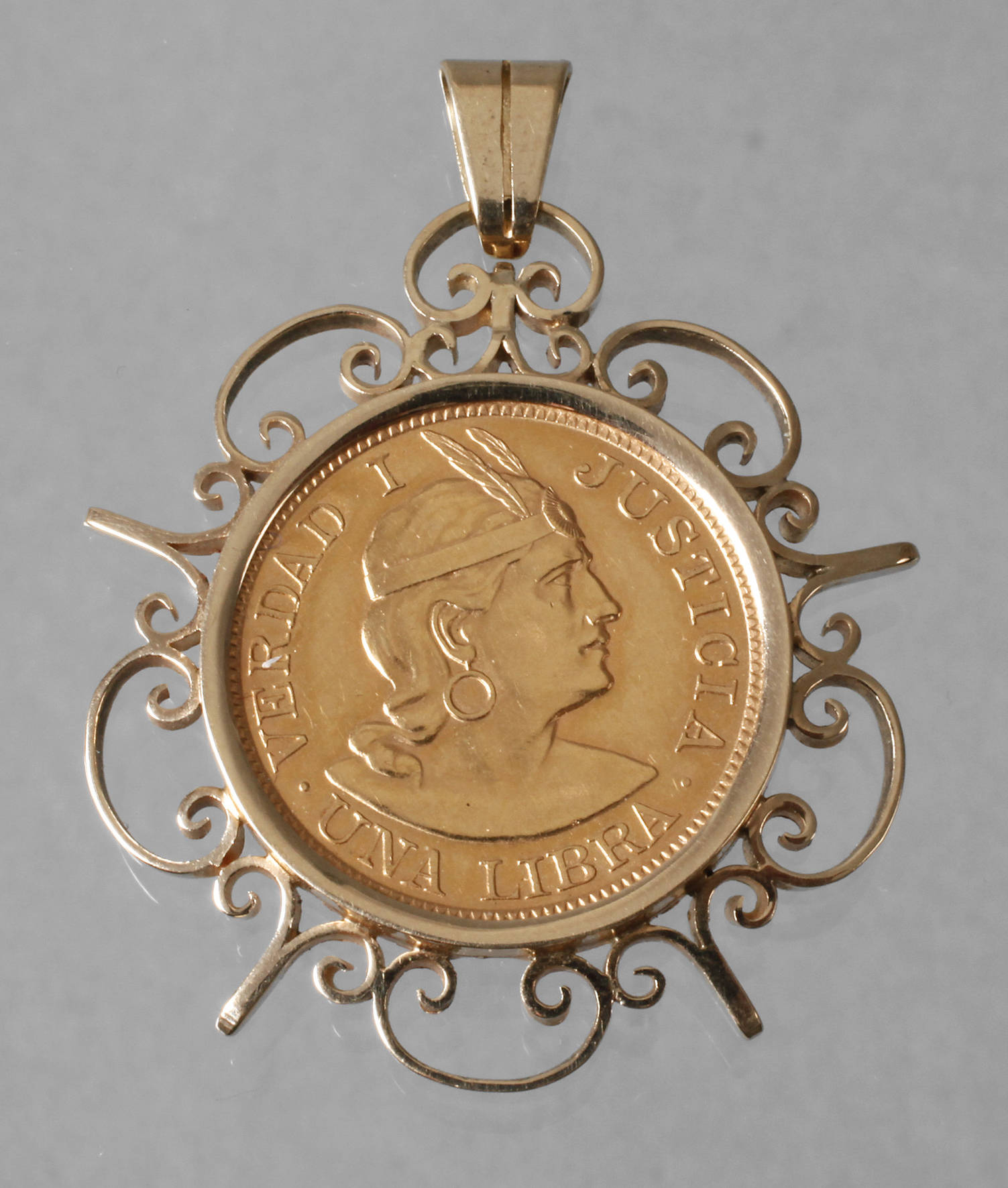 Goldmünze Peru in Anhänger