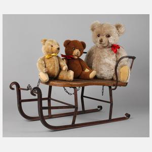 Steiff Teddybären mit Kinderschlitten