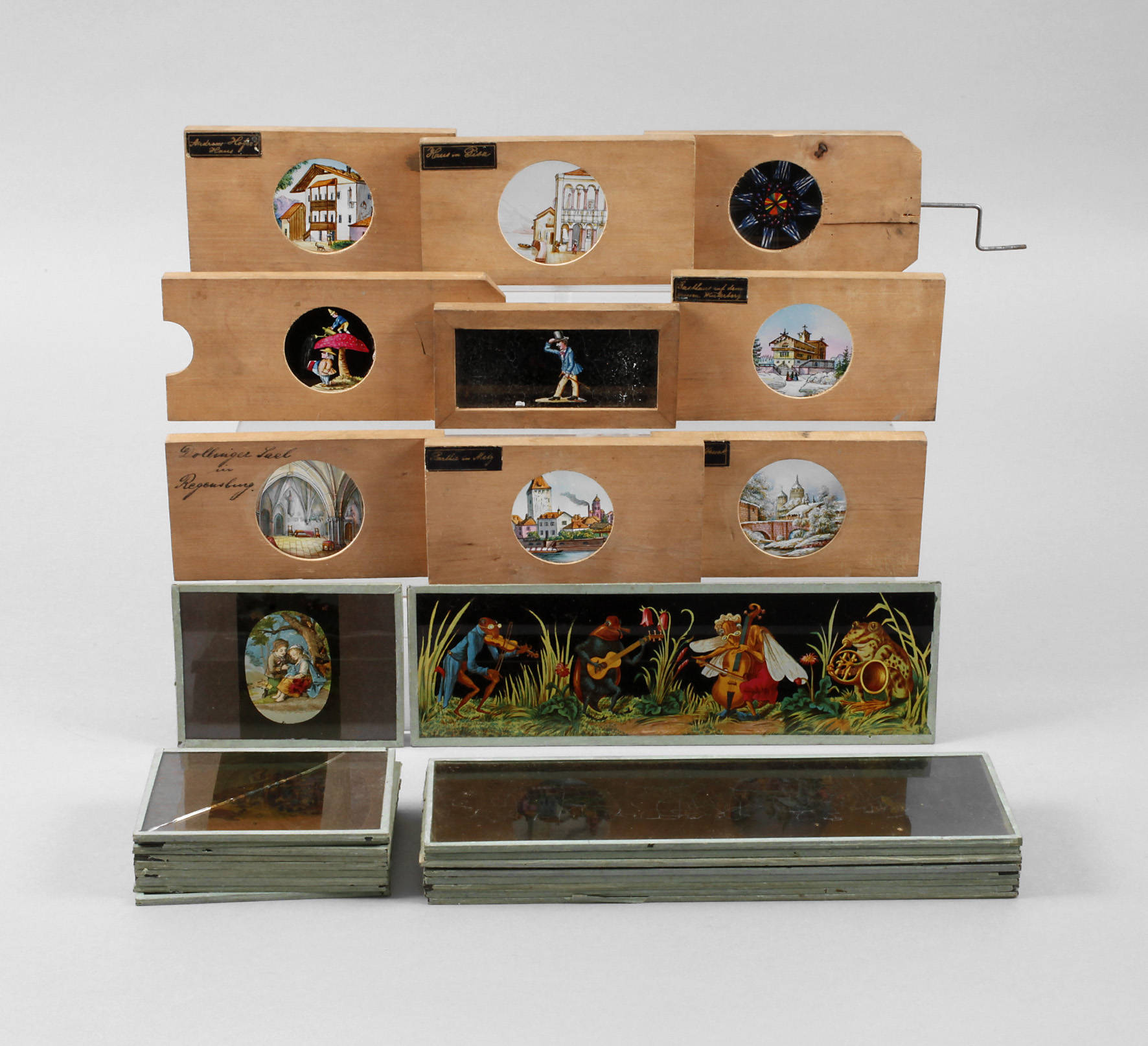 Konvolut Glasbilder für Laterna Magika