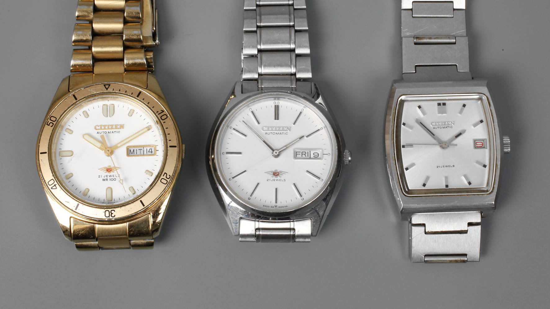 Drei Armbanduhren Citizen