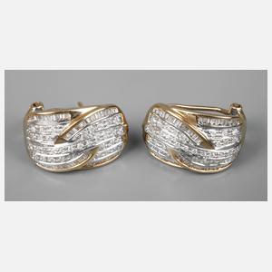 Paar Ohrringe mit Diamanten