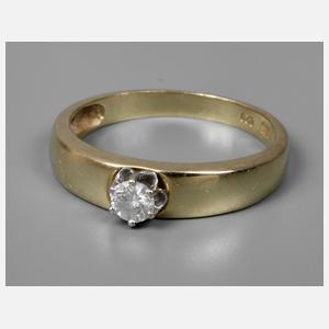 Damenring mit Brillant von ca. 0,2 ct