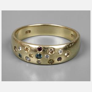 Damenring mit Farbbrillanten
