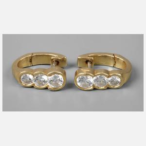 Paar Creolen mit Brillanten von ca. 1 ct