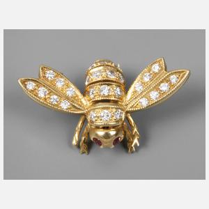 Bienenbrosche mit Brillanten