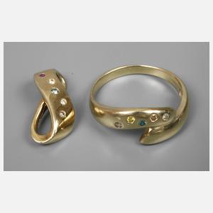 Schmuckset mit Farbbrillanten