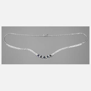 Collier mit Saphiren und Diamanten